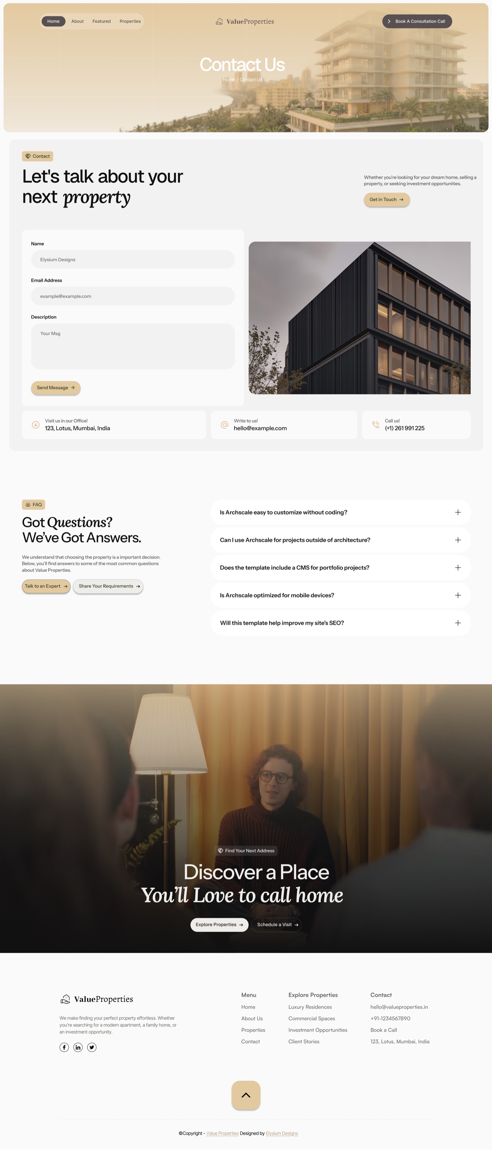 Contact Page Design